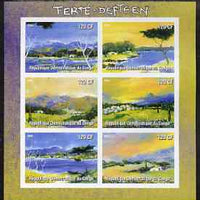 Congo 2004 Landscape Paintings by Ferte-Defteen imperf sheetlet containing set of 6 unmounted mint