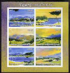 Congo 2004 Landscape Paintings by Ferte-Defteen imperf sheetlet containing set of 6 unmounted mint