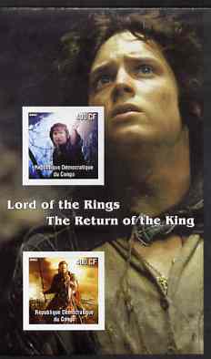 Congo 2003 Lord of the Rings - The Return of the King imperf m/sheet containing 2 values unmounted mint