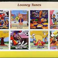Congo 2003 Looney Tunes #1 imperf sheetlet containing 7 values plus label unmounted mint