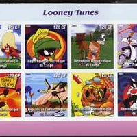Congo 2003 Looney Tunes #2 imperf sheetlet containing 8 values unmounted mint