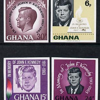 Ghana 1965 Kennedy imperf set of 4 unmounted mint as SG 403-6