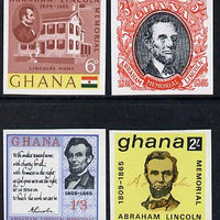 Ghana 1965 Death Centenary of Abraham Lincoln imperf set of 4 unmounted mint as SG 373-76