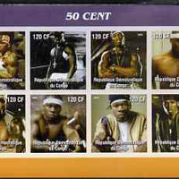 Congo 2004 Music Band - 50 Cent imperf sheetlet containing 8 values, unmounted mint