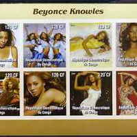 Congo 2004 Beyonce Knowles imperf sheetlet containing 8 values, unmounted mint