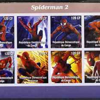 Congo 2004 Spiderman 2 imperf sheetlet containing 8 values, unmounted mint