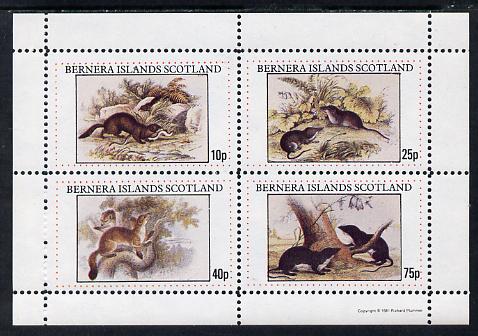 Bernera 1981 Woodland Wildlife perf sheetlet containing set of 4 values unmounted mint