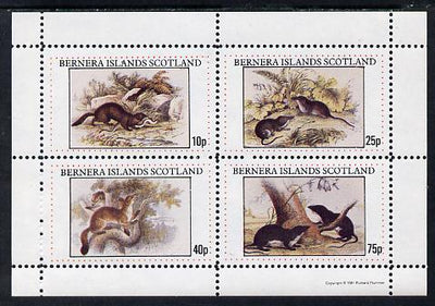 Bernera 1981 Woodland Wildlife perf sheetlet containing set of 4 values unmounted mint