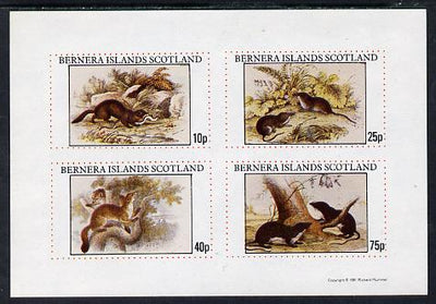 Bernera 1981 Woodland Wildlife imperf sheetlet containing set of 4 values unmounted mint