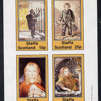 Staffa 1981 Dickensian Children imperf sheetlet containing set of 4 values unmounted mint