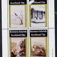 Bernera 1981 Life in the Country perf sheetlet containing set of 4 values unmounted mint (note the large white flaw on the 25p value is on the original plate)