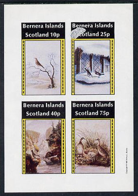 Bernera 1981 Life in the Country imperf sheetlet containing set of 4 values unmounted mint (note the large white flaw on the 25p value is on the original plate)