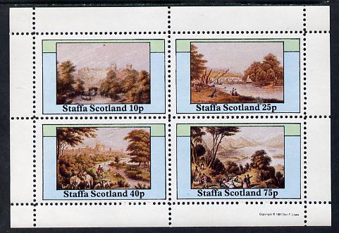 Staffa 1981 Paintings of English Country Life perf sheetlet containing set of 4 values unmounted mint