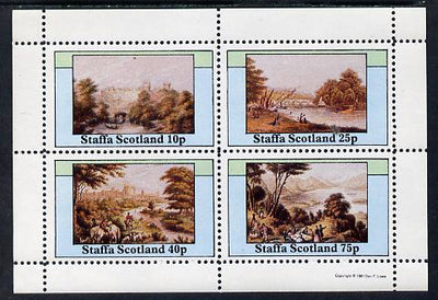 Staffa 1981 Paintings of English Country Life perf sheetlet containing set of 4 values unmounted mint