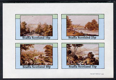 Staffa 1981 Paintings of English Country Life imperf sheetlet containing set of 4 values unmounted mint