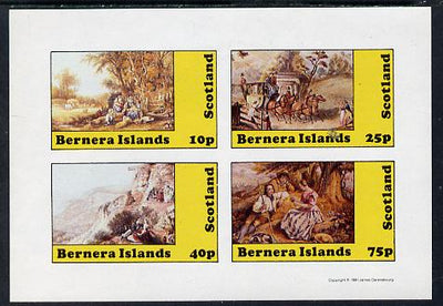 Bernera 1981 Paintings of English Country Life imperf sheetlet containing set of 4 values unmounted mint