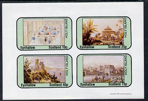 Eynhallow 1981 Travel Paintings imperf sheetlet containing set of 4 values unmounted mint