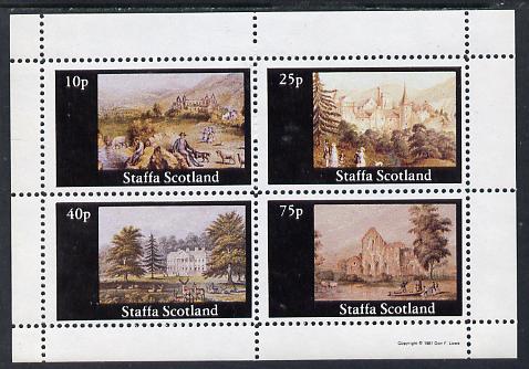 Staffa 1981 Paintings of English Country Life #2 perf sheetlet containing set of 4 values unmounted mint