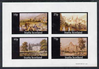 Staffa 1981 Paintings of English Country Life #2 imperf sheetlet containing set of 4 values unmounted mint