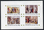Staffa 1981 Bible Stories imperf sheetlet containing set of 4 values unmounted mint