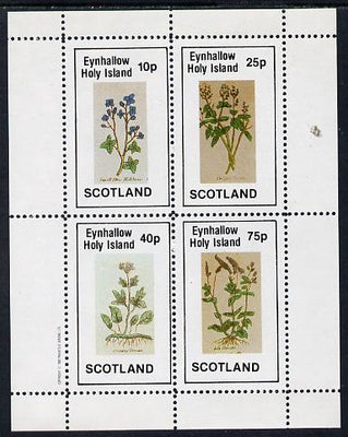 Eynhallow 1982 Wild Flowers perf sheetlet containing set of 4 values unmounted mint
