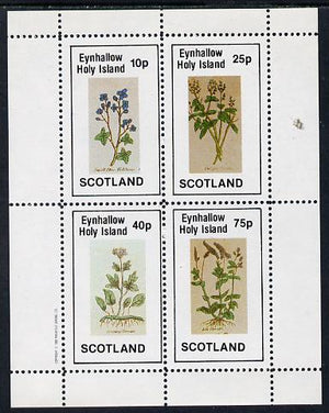 Eynhallow 1982 Wild Flowers perf sheetlet containing set of 4 values unmounted mint