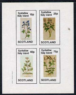 Eynhallow 1982 Wild Flowers imperf sheetlet containing set of 4 values unmounted mint