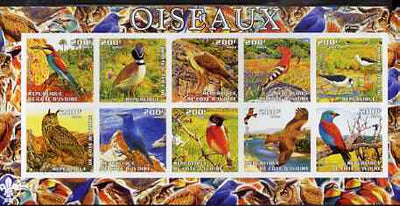 Ivory Coast 2003 Birds imperf sheetlet containing 10 values, Scout logo in margin, unmounted mint
