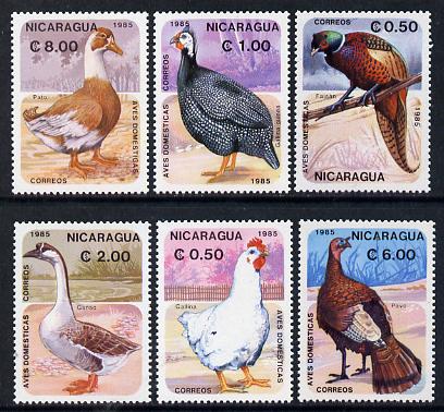 Nicaragua 1985 Domestic Birds set of 6 unmounted mint, SG 2686-91