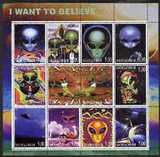 Mordovia Republic 2000 I Want to Believe (Sci-Fi) perf sheetlet containing 12 values unmounted mint