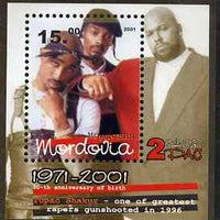 Mordovia Republic 2001 Tupac Shakur (Rap Artist) perf s/sheet unmounted mint