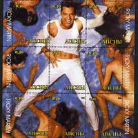 Abkhazia 2000 Ricky Martin composite perf sheetlet containing 9 values unmounted mint