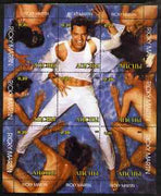 Abkhazia 2000 Ricky Martin composite perf sheetlet containing 9 values unmounted mint