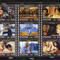 Abkhazia 1999 Movies from the 1960's perf sheetlet containing 9 values unmounted mint (Taylor & Burton, Marilyn, Kirk Douglas, etc)