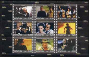 Abkhazia 1999 Movies from the 1980's perf sheetlet containing 9 values unmounted mint (Batman, Sci-Fi, Harrison Ford, etc)