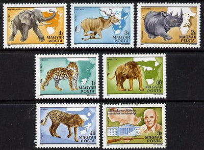 Hungary 1981 Kalman Kittenberger (Explorer & Zoologist) set of 7 (Elephant, Lion) SG 3359-65