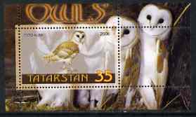 Tatarstan Republic 2006 Owls perf m/sheet #1 unmounted mint