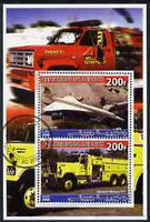 Djibouti 2006 Concorde & General Motors FT1 Fire Truck perf sheetlet containing 2 values cto used