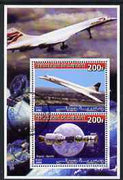 Djibouti 2006 Concorde & Apollo-Soyuz perf sheetlet containing 2 values cto used