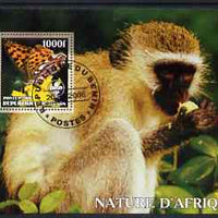 Benin 2006 Nature of Africa - Monkey & Butterfly (with Scout Logo) perf m/sheet cto used
