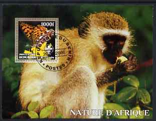 Benin 2006 Nature of Africa - Monkey & Butterfly (with Scout Logo) perf m/sheet cto used