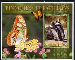 Liberia 2006 Penguins & Butterflies #2 perf m/sheet cto used
