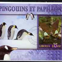 Liberia 2006 Butterflies & Penguins #2 perf m/sheet cto used