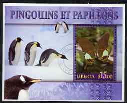 Liberia 2006 Butterflies & Penguins #2 perf m/sheet cto used