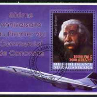 Madagascar 2006 30th Anniversary of Concorde #3 small perf m/sheet (Albert Einstein) cto used