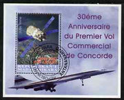 Madagascar 2006 30th Anniversary of Concorde #4 small perf m/sheet (Jules Verne Satellite) cto used