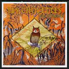 Haiti 2006 Owls perf m/sheet containing diamond shaped value (Great Horned Owl) cto used