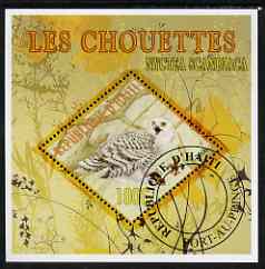Haiti 2006 Owls perf m/sheet containing diamond shaped value (Snowy Owl) cto used