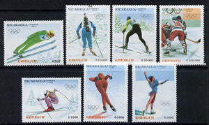 Nicaragua 1990 Albertsville Winter Olympics set of 7 unmounted mint
