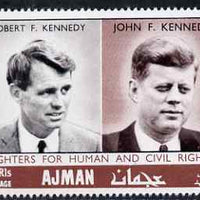 Ajman 1968 Fighters for Human Rights perf 2R The Kennedys unmounted mint, Mi 299